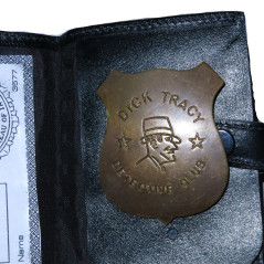 Plaque police Dick Tracy detective avec cuir ref bo 104