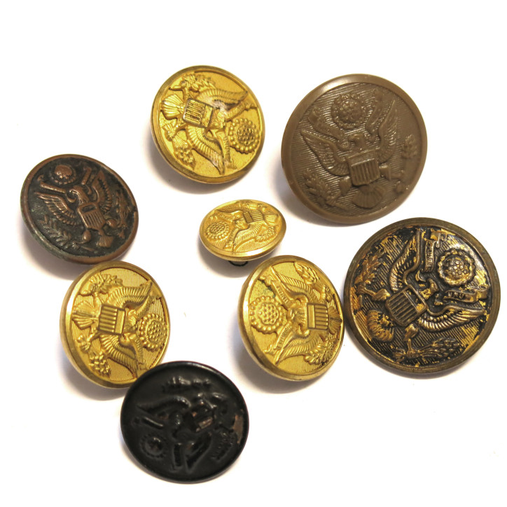 Lot de 8 boutons  US 39/45 ref 60 bo39