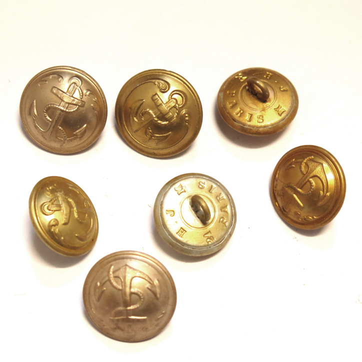 Lot de 7  boutons militaire ref 80  bo 39 
