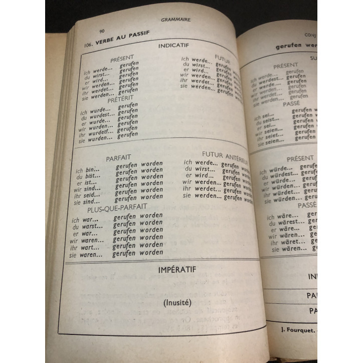 Livre Grammaire de la prose Allemande simple de J. Fourquet