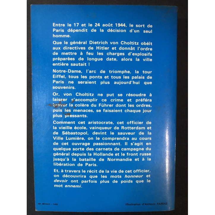 Livre De Sébastopol à Paris du Gén Von Choltitz