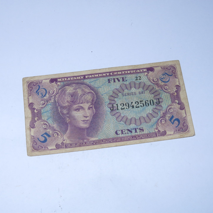 Billet 5 cents military payment serie 641de 1965 ref bo 43