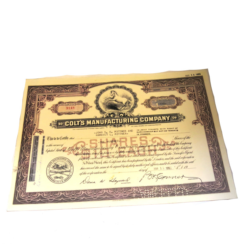 Papier action Colt's manufacturind company 