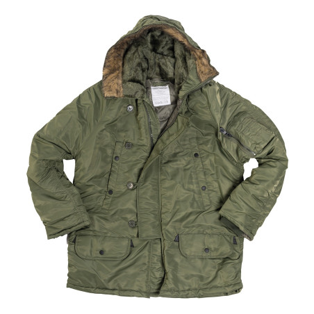 Parka US N3B Verte avec capuche en fourrure