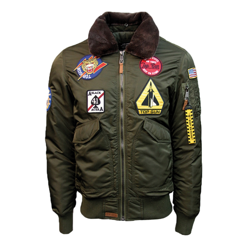 Veste Air Force Top Gun avec badge verte