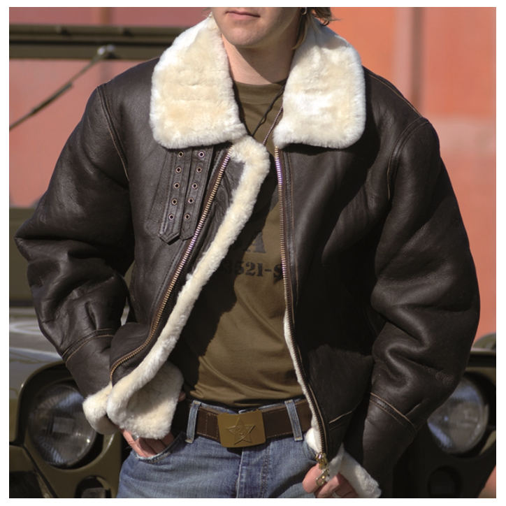 Blouson US B3 cuir fourrure agneau