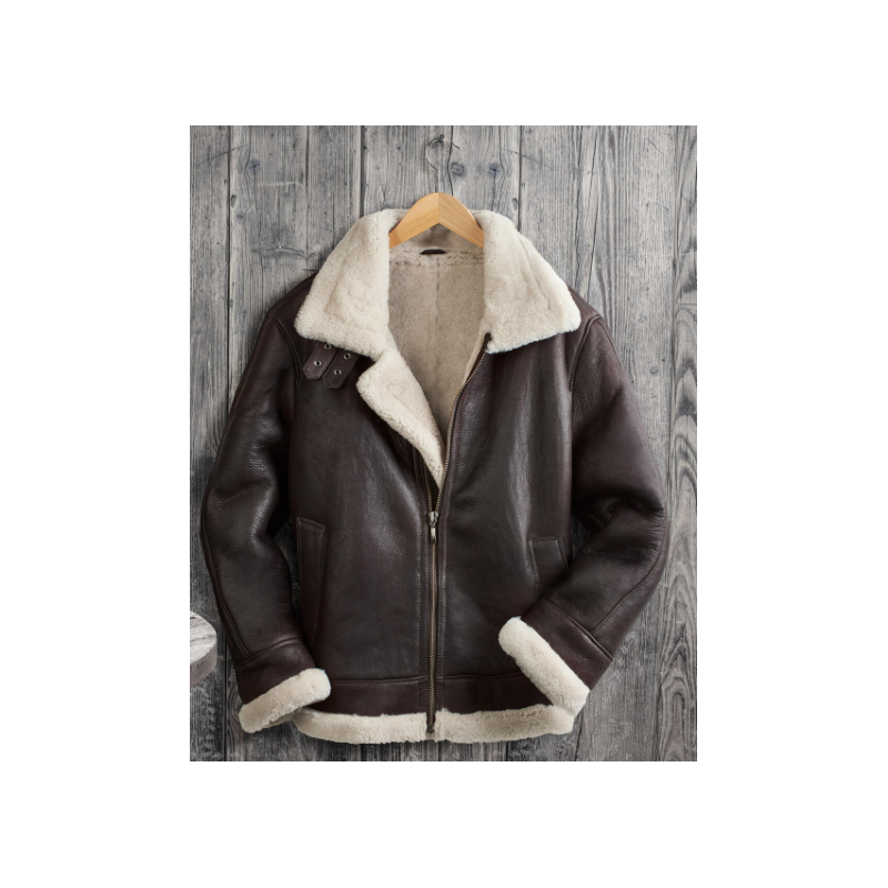 Blouson US B3 cuir fourrure agneau
