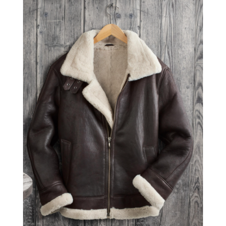 Blouson US B3 cuir fourrure agneau