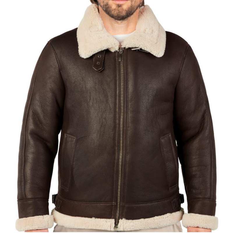 Blouson US B3 cuir fourrure agneau