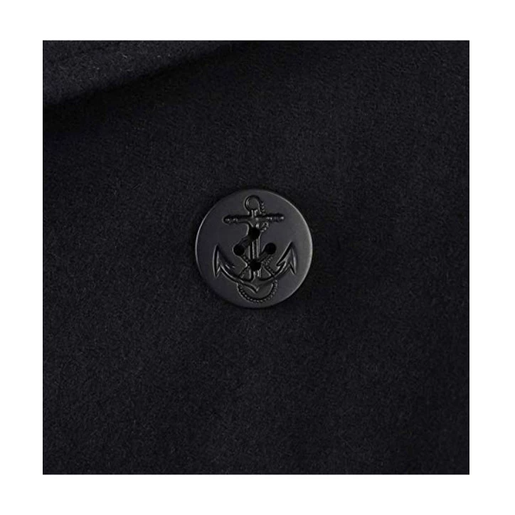 Caban US Navy Laine noir avec boutons noirs