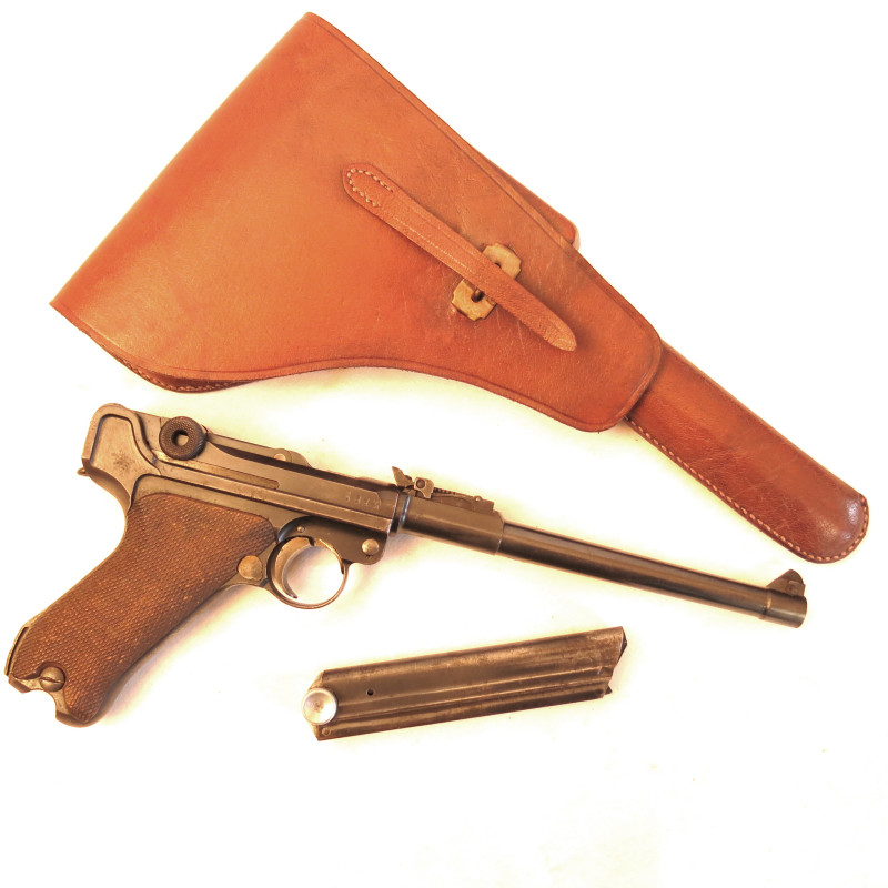 Etui cuir Luger P08 artillerie type guerre Indochine