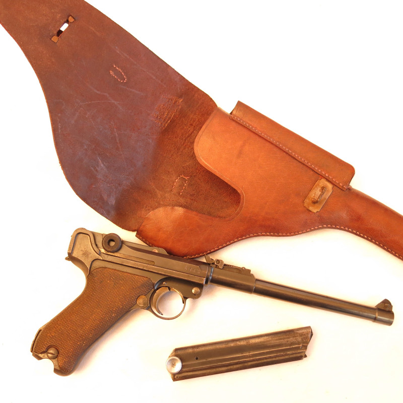 Etui cuir Luger P08 artillerie type guerre Indochine