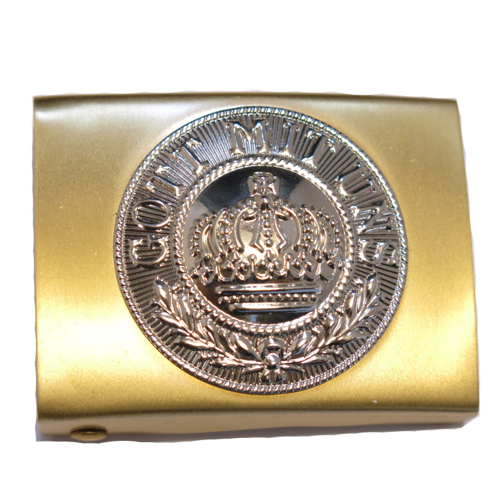 Boucle REPRO Allemande Prusse Gott Mit Uns modèle officier doré