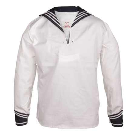 Marinière allemande blanche avec col marine