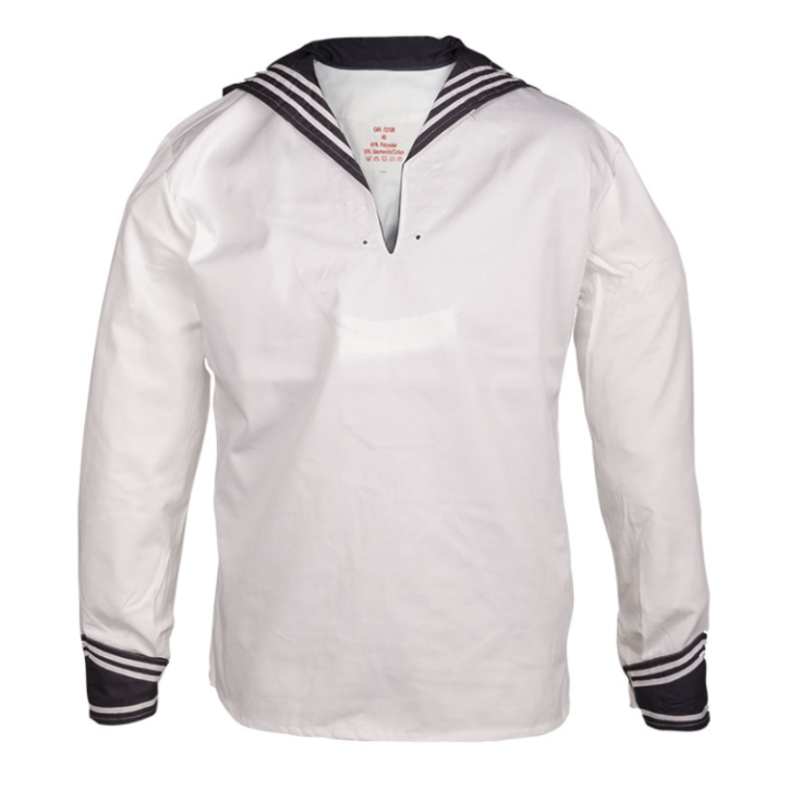 Marinière allemande blanche avec col marine