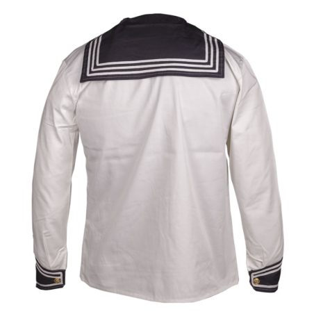 Marinière allemande blanche avec col marine