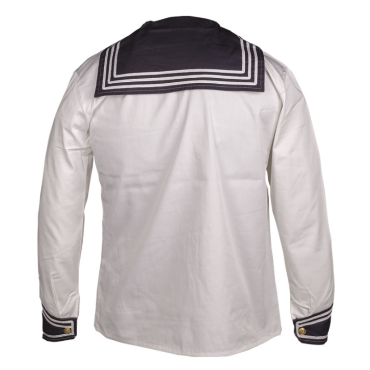 Marinière allemande blanche avec col marine