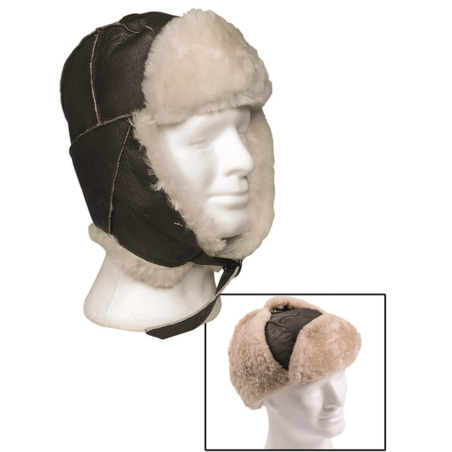 Casquette US AF B3 en cuir marron