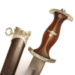 Dague d'honneur SA 1935 dedicacée poignée bois 