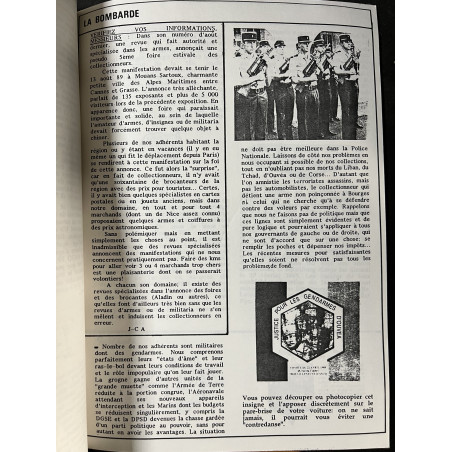 Journal La Bombarde No34 Défense et information des collectionneurs d'armes et de militaria