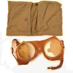 Paire de lunettes Allemande originale WH marron avec pochette toile ref lu 33