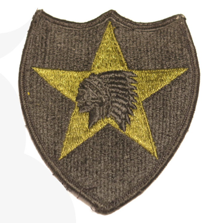 Patch US 2 nd division Indian head Vietnam OD  ref bo 136 
