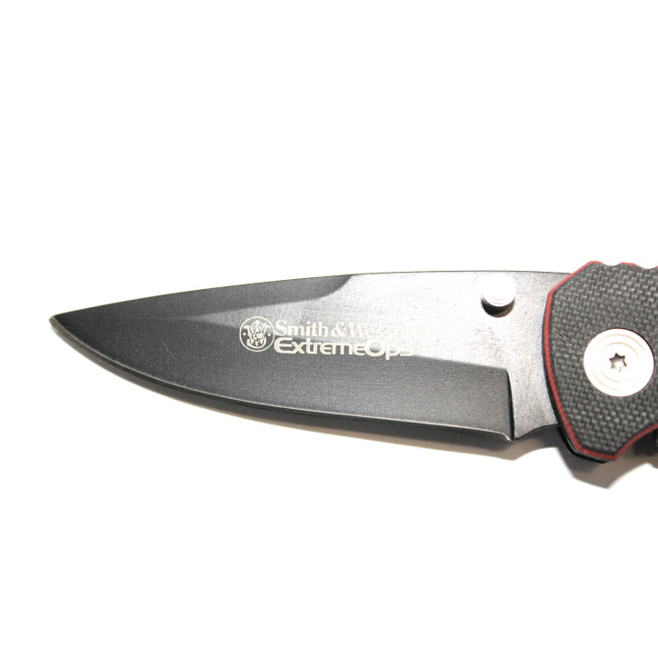 Couteau Pliant Smith&Wesson ExtremeOps noir et rouge