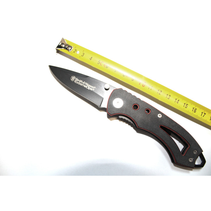 Couteau Pliant Smith&Wesson ExtremeOps noir et rouge