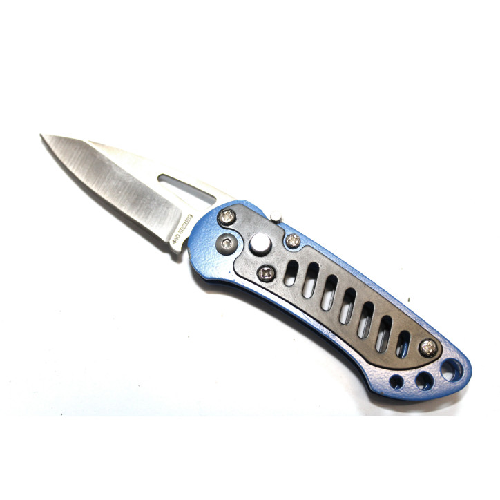 Couteau 440 Stainless noir et bleu