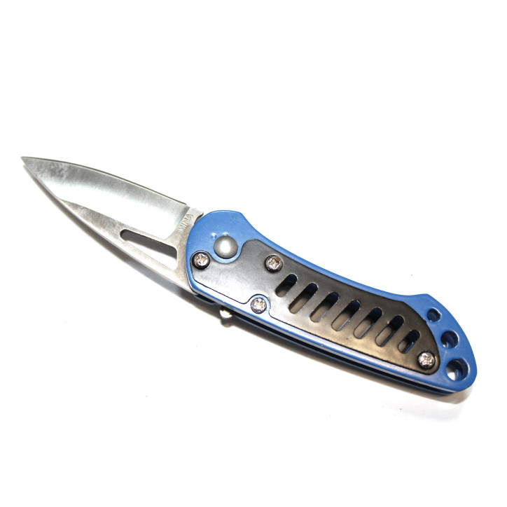 Couteau 440 Stainless noir et bleu