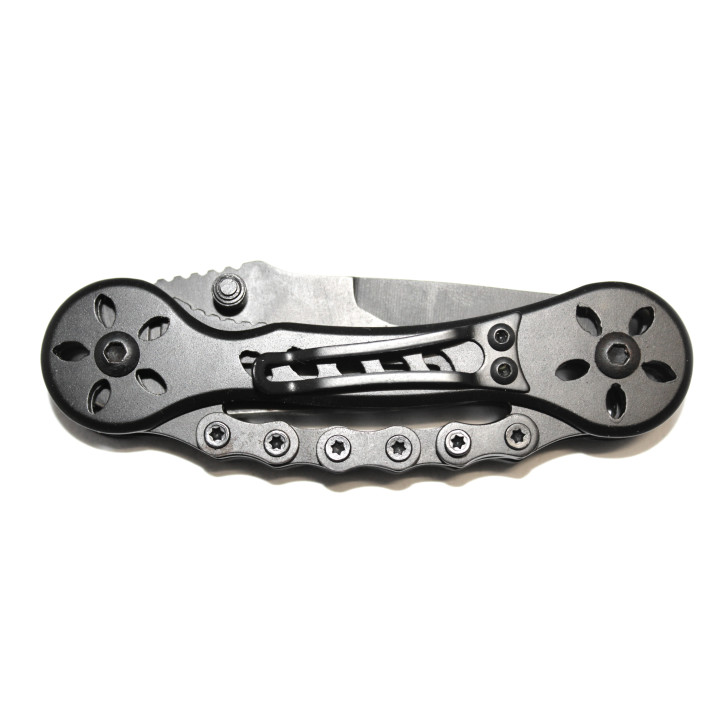 Couteau pliant Columbia noir style chaine moto