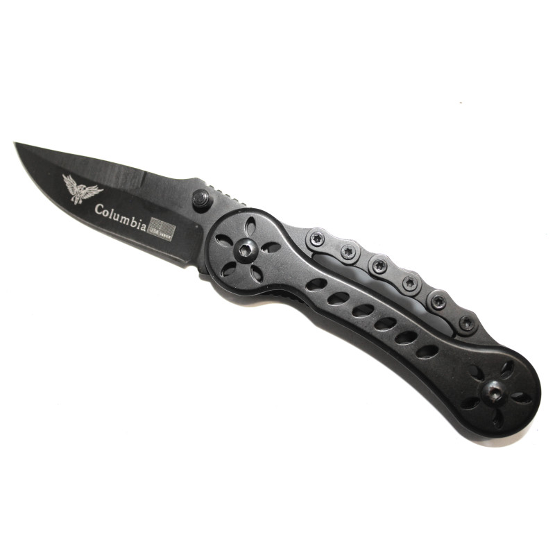 Couteau pliant Columbia noir style chaine moto