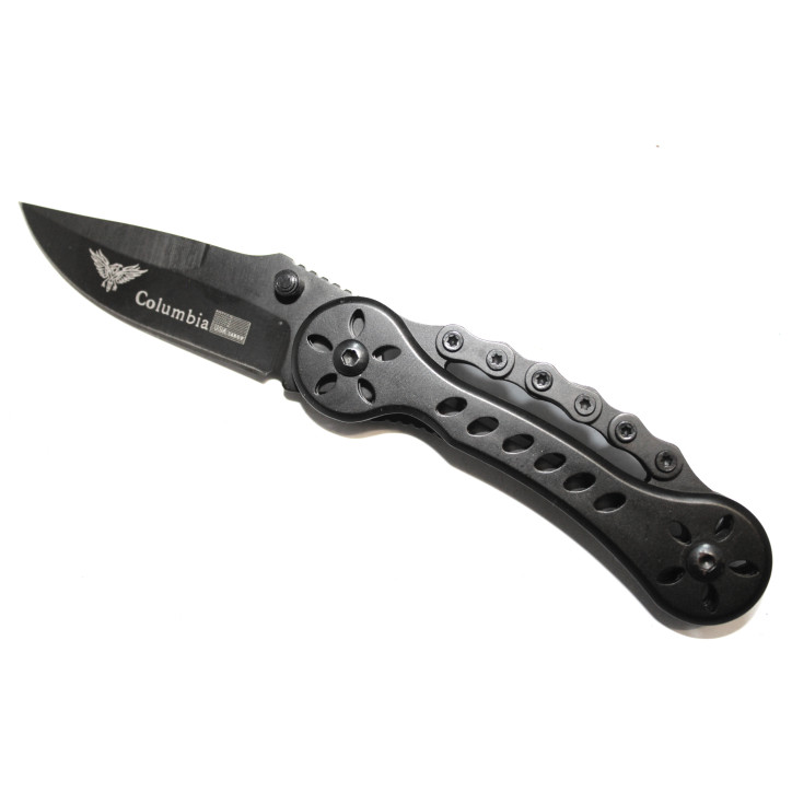 Couteau pliant Columbia noir style chaine moto