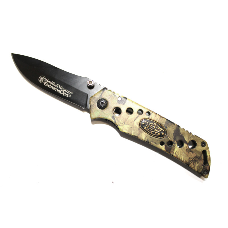 Couteau pliant Smith&Wesson ExtremeOps forest camouflage manche droit