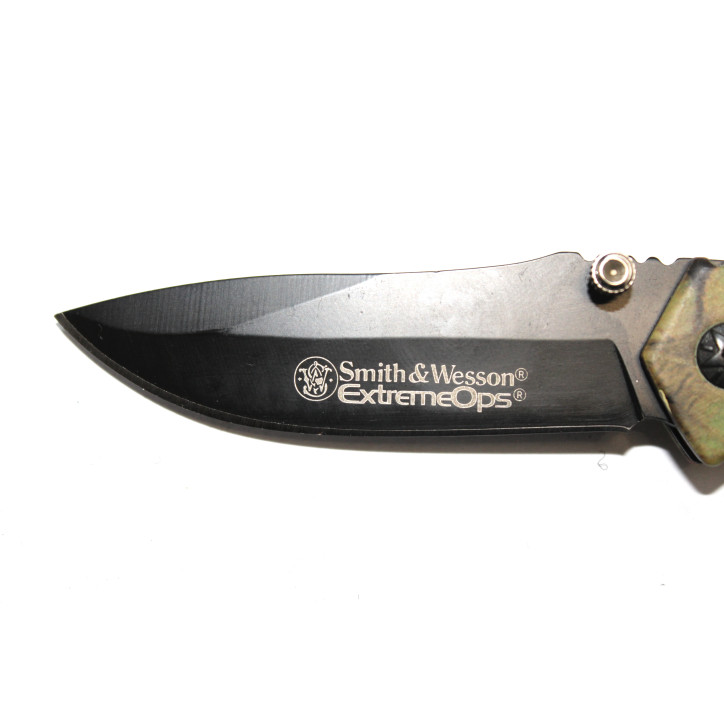 Couteau pliant Smith&Wesson ExtremeOps forest camouflage manche droit