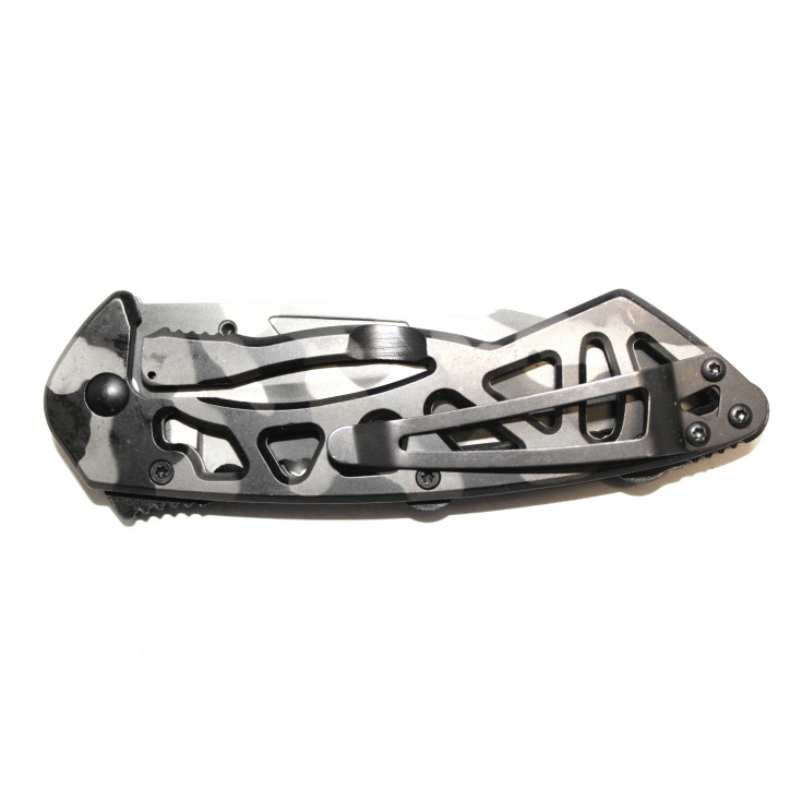 Couteau pliant Buck camouflage noir et métal