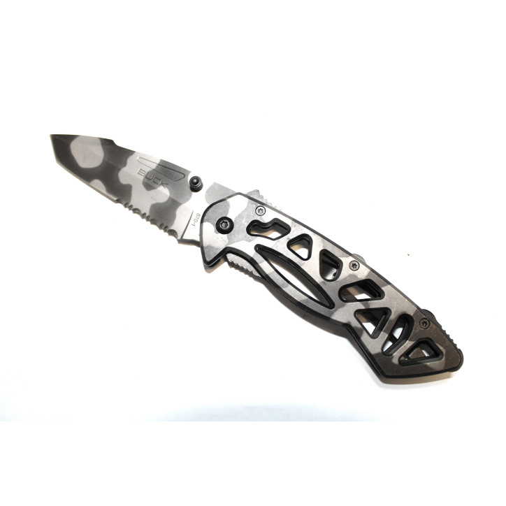 Couteau pliant Buck camouflage noir et métal
