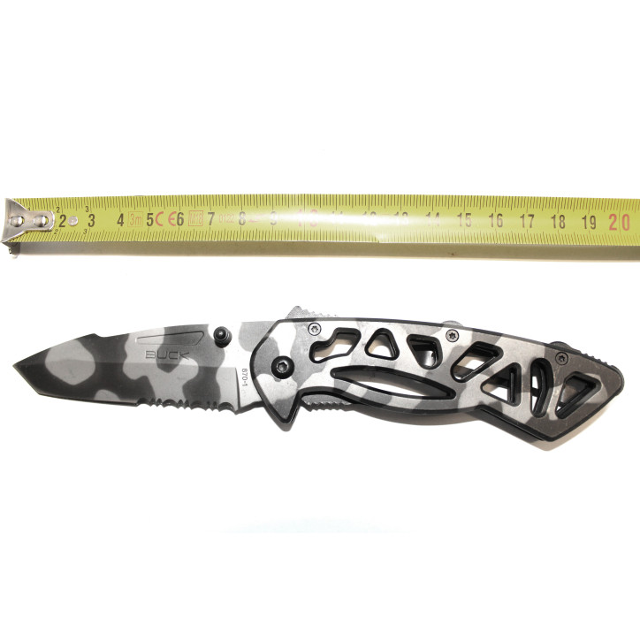 Couteau pliant Buck camouflage noir et métal