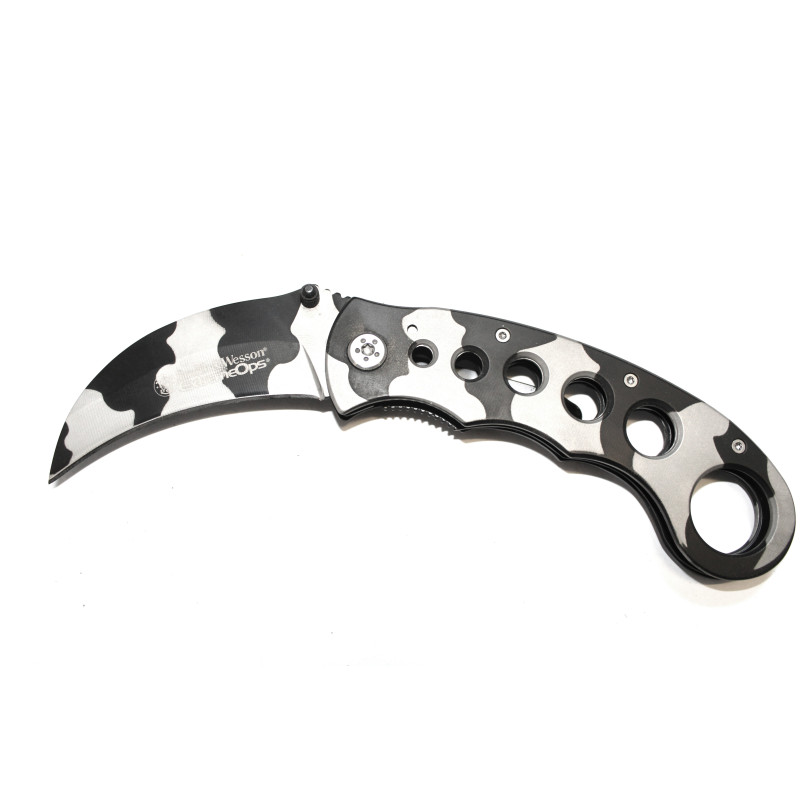 Couteau tactique pliant Smith&Wesson à lame incurvée camouflage
