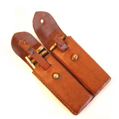 Etui cuir pour 2 lames chargeur C96 Mauser