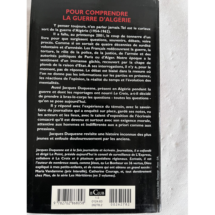 Livre Pour comprendre la Guerre d'Algérie de Jacques Duquesne