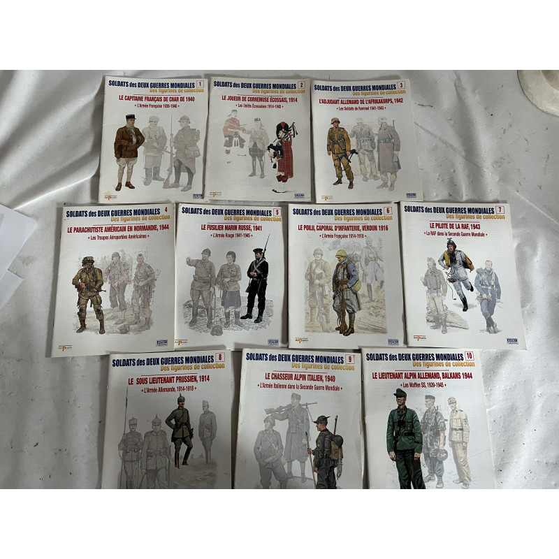 Lot de 10 revues Soldats des deux guerres Mondiales (No 1 à 10)