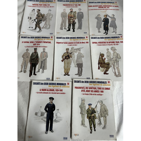 Lot de 8 revues Soldats des deux guerres Mondiales (No 81 à 90 manque 82 et 89)