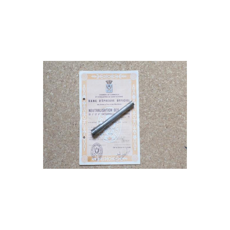 Canon neutralisé FN 10/22 + certificat