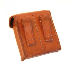 Pochette cuir pour 4 lames chargeur pistolet C96 Mauser 1912 ou 1916 