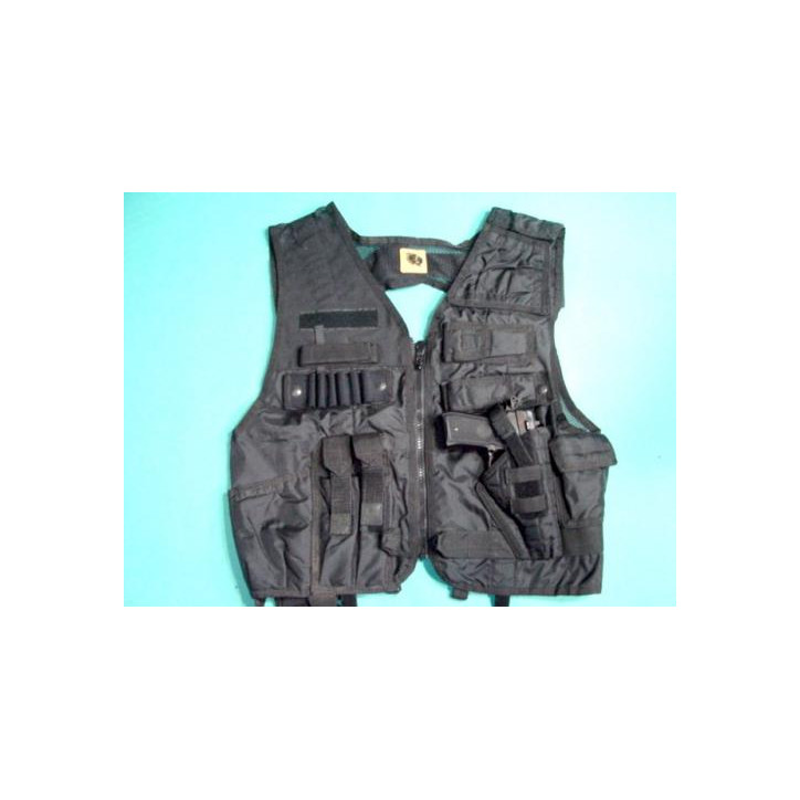 Gilet tactical cordura noir dos nu Gilet tactical cordura noir dos nu