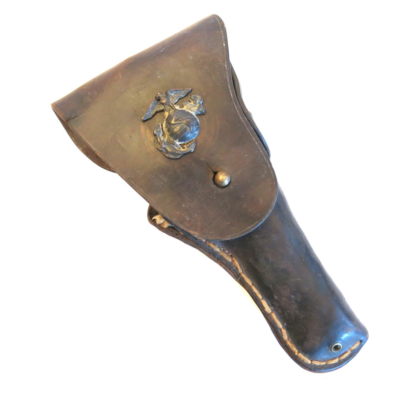 Etui cuir Colt 45  original 1918 avec  aigle USMC ref et 111