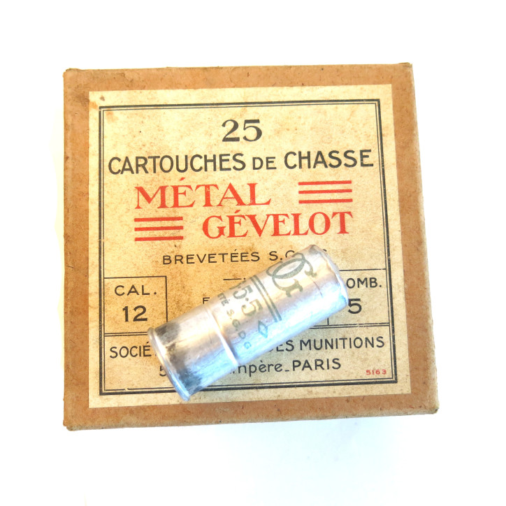 cartouche calibre 12 militaire ATE etui laiton 