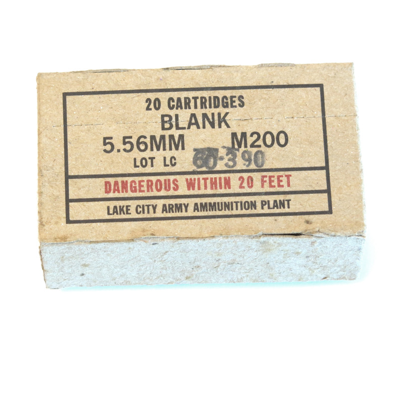 Cartouche 5.56 a blanc feuillette US 1978