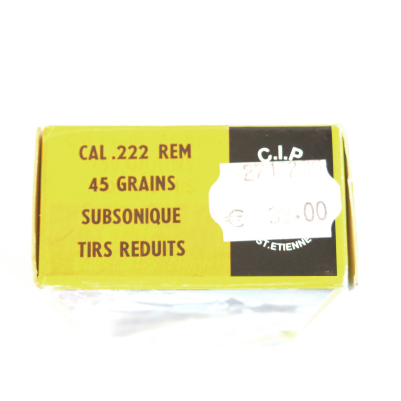 Boite de 20 cartouches 222 REM Subsonoque 